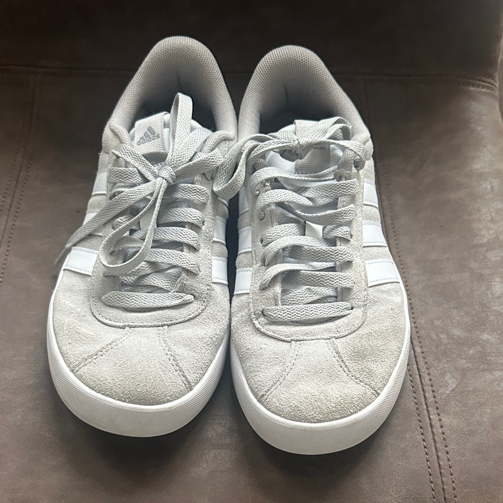 Adidas Light Gray and White Sneakers (women’s)
